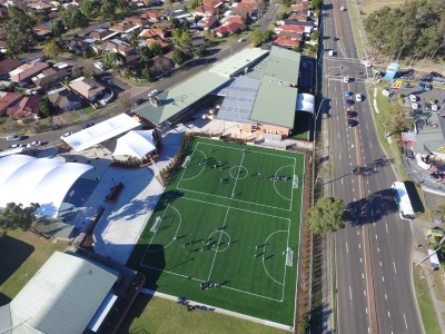 Drone view of RJ Anglican School Futsal Court