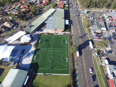Drone view of RJ Anglican School Futsal Court