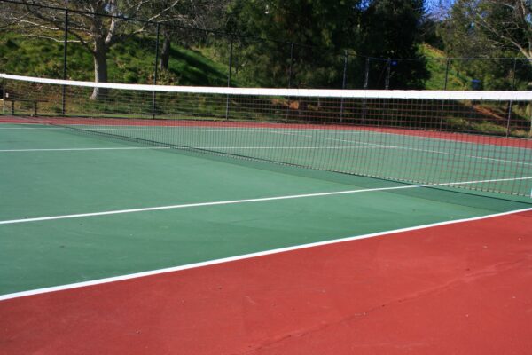 Resurfaced tennis court